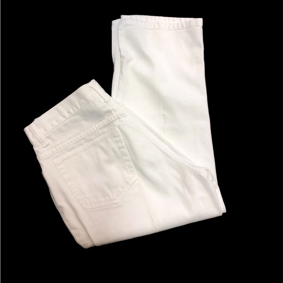 Bill Blass Women’s Denim Cropped 100% Cotton Soft White High Rise Split Hem - Picture 2 of 8